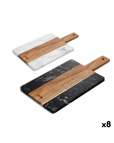 Snijplank Quttin Marmer Acacia Met handvat 38 x 18 cm (8 Stuks)