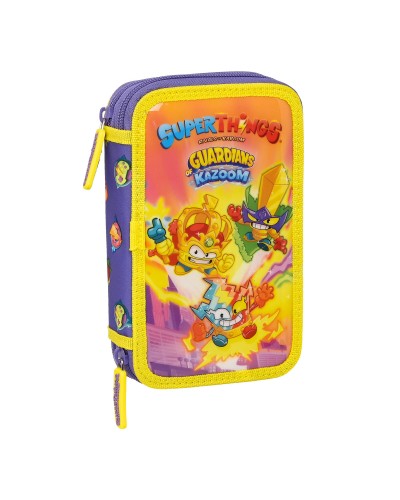 Astuccio Doppio SuperThings Guardians of Kazoom Giallo Viola (28 Pezzi)