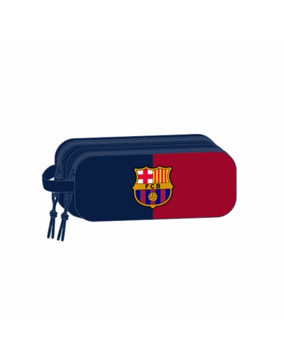 Trousse Fourre-Tout Double F.C. Barcelona Bleu Bordeaux 21 x 8 x 6 cm 3D