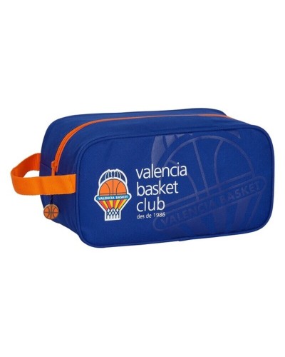 Zapatero Valencia Basket Azul Naranja - Bolsa Zapatos Viaje 29x15x14cm
