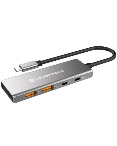 Hub USB Conceptronic HUBBIES15G Grigio (1 Unità)