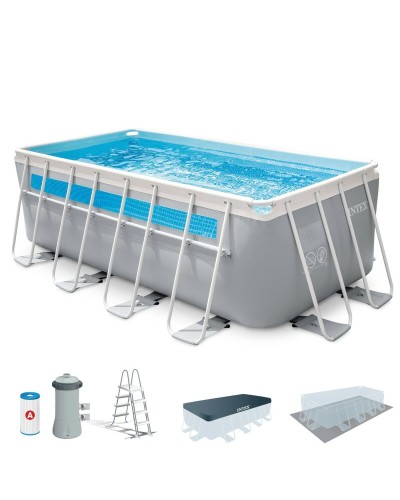 Piscina Rettangolare Intex 400x200x122cm - Smontabile, Resistente, Giardino
