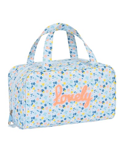 Moos Lovely : Trousse de Toilette Bleu Clair, 31cm - Nécessaire École/Voyage
