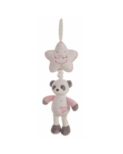 Muzikale Rammelaar Baby Panda 35 cm Ster Roze