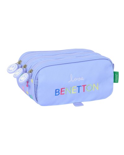 Trousse Fourre-Tout Triple Benetton Lila Lila 21,5 x 10 x 8 cm