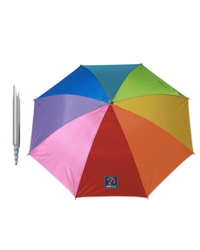 Rainbow Umbrella 240 cm | UPF 50+ Protection | Perfect for Garden and Beach
