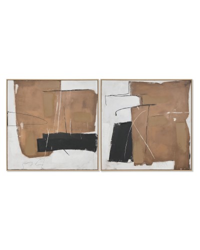 Tableau abstrait Home ESPRIT Ville, 100 x 4 x 100 cm (lot de 2)

