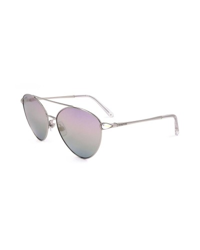 Swarovski SK0286 Lunettes de Soleil Femme Argent/Violet Verres Gris 58mm

