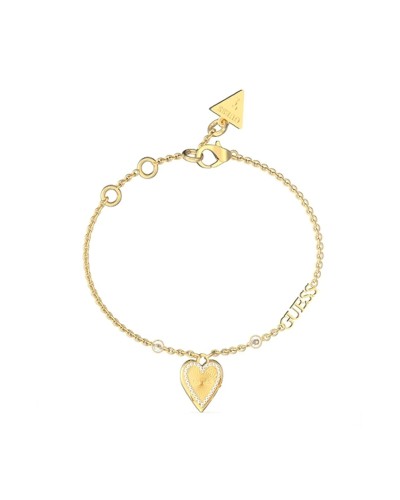 Guess Damenarmband JUBB03242JWYGS Gelbgold Kristalle Logo
