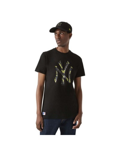 Heren-T-Shirt met Korte Mouwen New Era NY Yankees MLB Maat XL Zwart