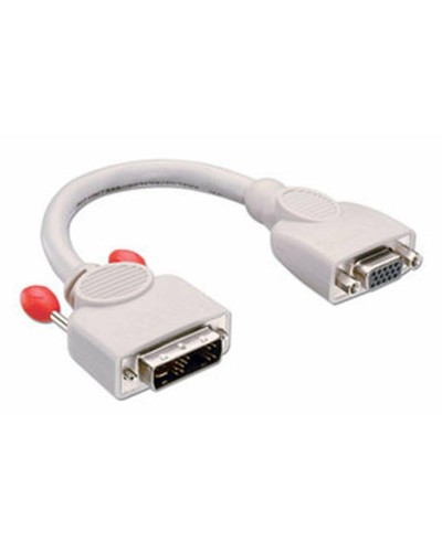 Adaptateur DVI LINDY | Convertit DVI-I 24+5P Femelle vers DVI-D 24+1P Mâle | Gris
