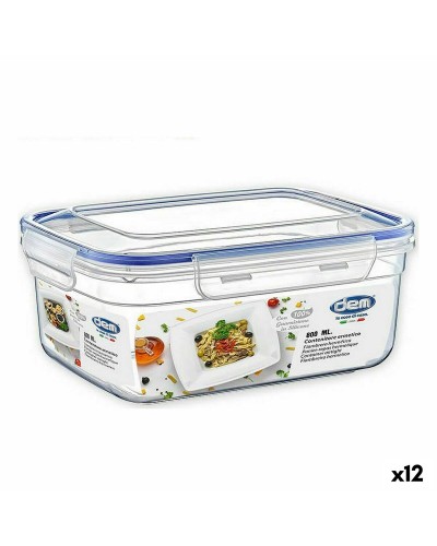 Hermetische Lunchtrommel Dem Rechthoekig 800 ml 17 x 13 x 8 cm (12 Stuks)