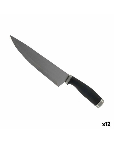 Kökskniv 5 x 2 x 33 cm Silvrig Svart Rostfritt stål Plast (12 antal)