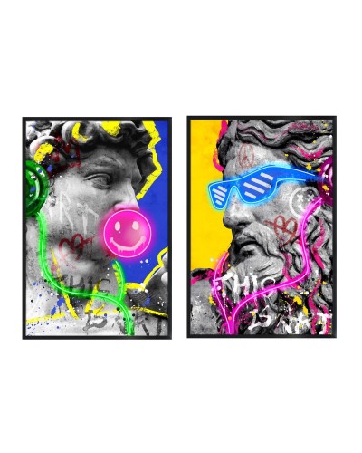 Quadro Home ESPRIT Moderno Mitologico 83 x 3 x 123 cm (2 Unità)