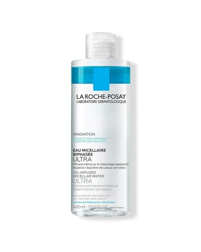 La Roche Posay Mizellen Reinigungswasser Bifasisch 400ml - Make-up Entferner für Gesicht & Augen

