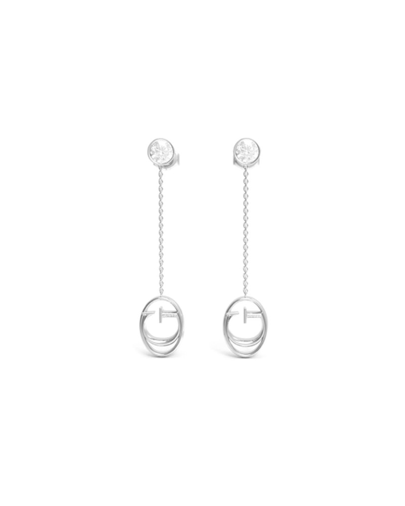 Guess Orecchini Donna JUBE01040JWRHT-U Cerchio Argento Cristalli