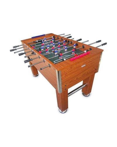 Tischfußball Holz Braun - 140cm für Innenbereich - Lustiges Spiel für Alle!
