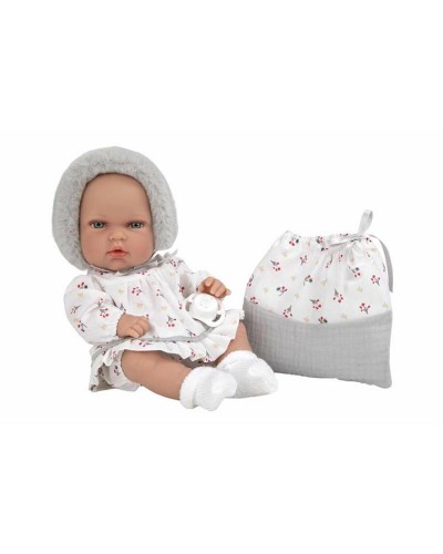 Arias Elegance: Muñeca Bebé 30cm Gris - Realista y Suave
