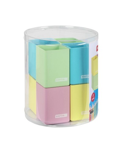 Safta Set Portapenne Silicone Multicolore - 8 Pezzi - Scuola Ufficio
