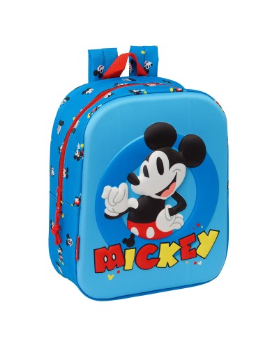 Sac à dos scolaire Mickey Mouse Clubhouse Bleu 3D - 22x27x10cm - Enfants
