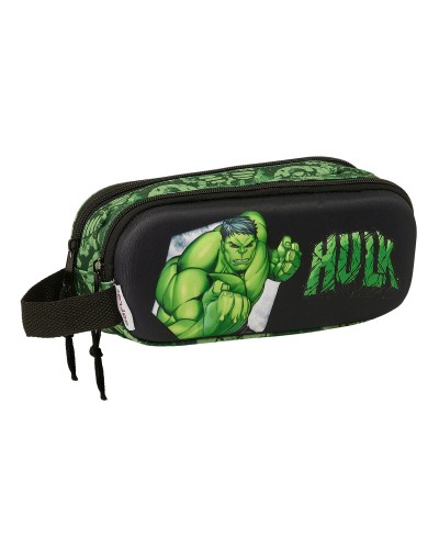 Organizador de Escritorio Marvel Hulk Doble Negro Verde 21cm 3D - Portalápices
