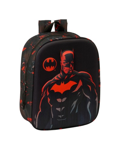 Zaino Scuola Batman Nero 3D - Piccolo, Comodo per Asilo/Materna - 22x27x10cm

