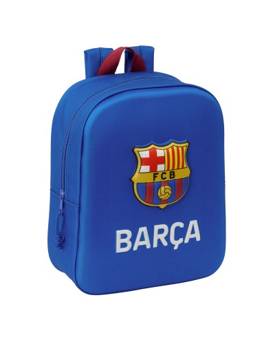 Mochila Escolar F.C. Barcelona Azul Marino 3D - 22x27x10 cm - Oficial
