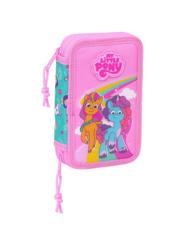 Estuche Doble My Little Pony Magic - 28 Piezas Rosa Turquesa - Escuela
