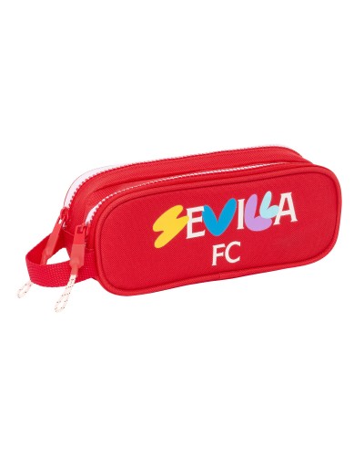 Sevilla FC - Estuche Doble Cremallera Rojo - 21x8x6 cm - Oficial
