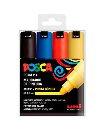 Uni-Ball PC-7M Set Pennarelli Basic Multicolore - Punta Larga 4.0mm
