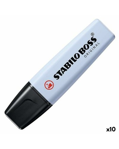 Stabilo Boss Original Pastel Hellblau - Textmarker Hell - 10 Stück
