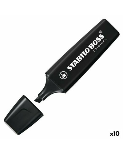 Stabilo Nature Colors Schwarz - Ökologischer Textmarker - 10er Set
