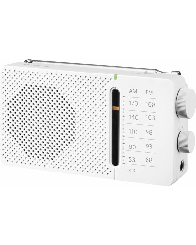 Sangean SR36W Portable AM/FM Radio White - Compact and Lightweight
