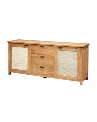 Credenza Home ESPRIT Rattan teak 180 x 50 x 85 cm