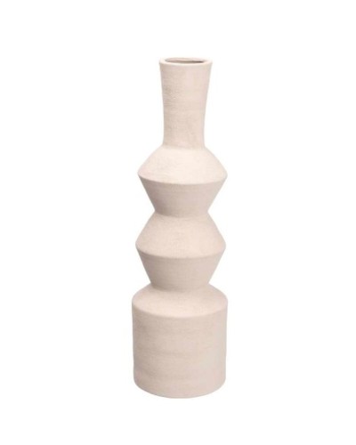 Vase Gift Decor 20028-WH Blanc Céramique Géométrique 15 x 60 x 15 cm