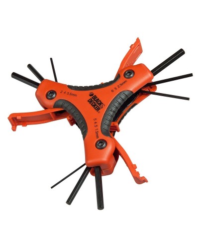 Clés hexagonales pliantes Black & Decker bdht0-71628 1,5-2-2,5-3-4-4,5-5-5,5-6 mm