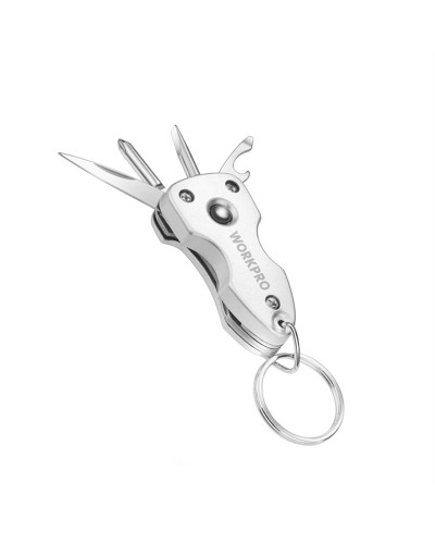 Multi-tool keyring Workpro Silver Steel