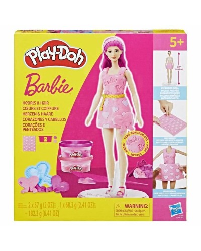 Modelling Clay Game Play-Doh Barbie Hearts & Hair Multicolour