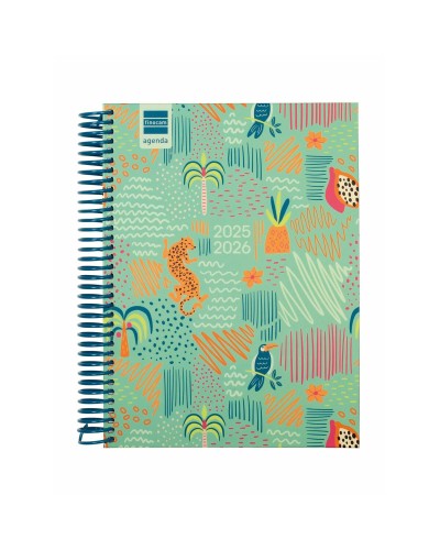 Dagbok Finocam DIVA Multicolour Quarto 15,5 x 21,2 cm Djungel 2025-2026