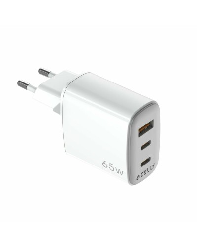 Chargeur mural Celly UPTC1USB2USBC65 Blanc