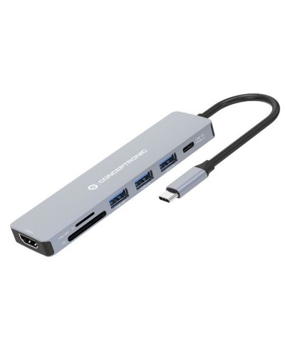 Hub USB Conceptronic 110519207101 Grau 100 W