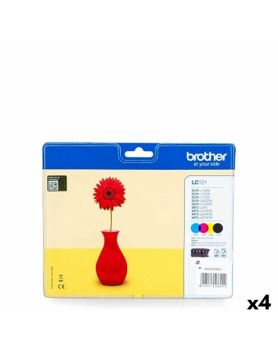 Cartuccia ad Inchiostro Originale Brother LC121 Giallo (4 Unità)