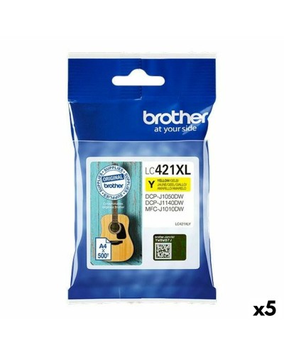 Original Bläckpatron Brother LC421XL Gul (5 antal)