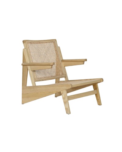 Poltrona ESPRIT in Legno di Olmo 60x48x70 cm, per Rilassante Comfort Domestico