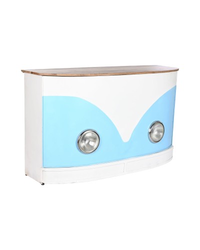 Cómoda Esprit de Hierro y Madera de Mango Blanco, Marrón y Turquesa (157 x 52 x 90 cm)
