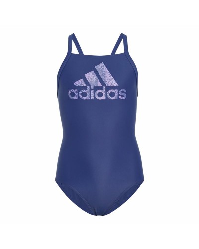 Adidas Badeanzug Mädchen Big Logo Blau - Sportlicher Schwimmanzug Verschiedene Größen
