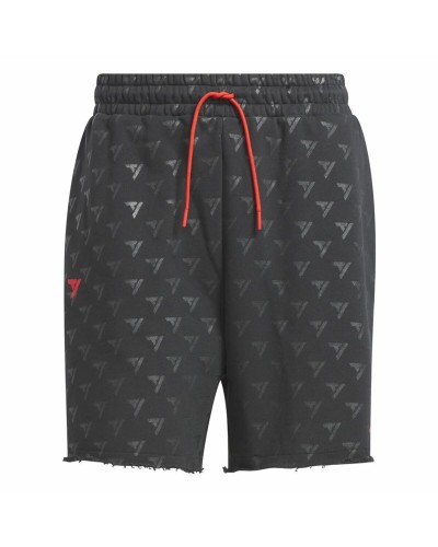 Basketbalbroek voor heren Adidas Trae Allover Print Grijs