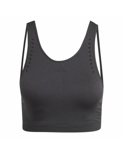 Adidas Aeroknit Soutien-Gorge de Sport Noir - Maintien Moyen Respirant

