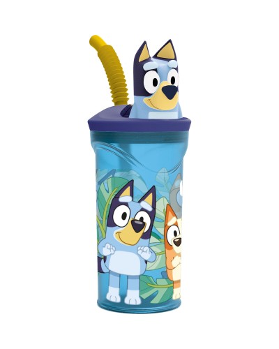 Becher mit Strohhalm Bluey PVC 3D