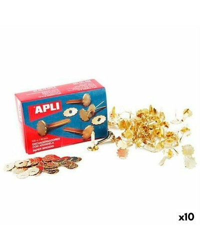 Metal binders Apli Golden 25 mm 100 Pieces (10 Units)